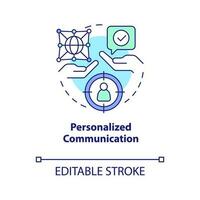 personalisiert Kommunikation Konzept Symbol. Digital Marketing Strategie. iot Werkzeuge abstrakt Idee dünn Linie Illustration. isoliert Gliederung Zeichnung. editierbar Schlaganfall vektor