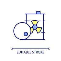 radioaktiv Abfall rgb Farbe Symbol. Behälter mit giftig Materialien. Umgebung Verschmutzung. isoliert Vektor Illustration. einfach gefüllt Linie Zeichnung. editierbar gestreichelt