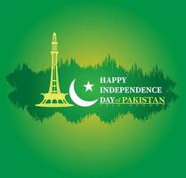 pakistan oberoende dag design med minar e pakistan monument vektor