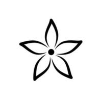 blomma ikon. linje teckning av blommig silhuett. kontur vektor illustration av växt tecken. blomma översikt dekoration.