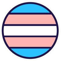 trans HBTQ stolthet flagga festlig cirkel bricka vektor