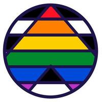 alliera stolthet HBTQ flagga festlig cirkel bricka vektor