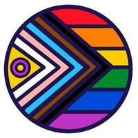 intersexuell inklusive lgbt Stolz Flagge festlich Kreis Abzeichen vektor