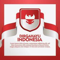 Sozial Medien Banner Gruß Indonesien Unabhängigkeit Tag vektor