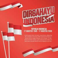 Sozial Medien Post Banner Gruß Indonesien Unabhängigkeit Tag vektor