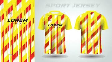 röd gul skjorta fotboll fotboll sport jersey mall design attrapp vektor