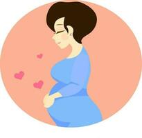 Lycklig mors dag illustration, gravid kvinna, illustration, vektor, eps10 vektor