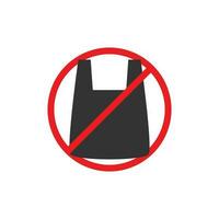 Nein Plastik Tasche Symbol Zeichen Design Vektor