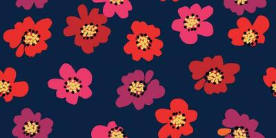 Hand gezeichnet Blumen, nahtlos Muster mit Blumen- zum Stoff, Textilien, Kleidung, Verpackung Papier, Abdeckung, Banner, Innere Dekor, abstrakt Hintergründe. vektor