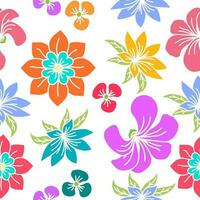 Hand gezeichnet Blumen- nahtlos Muster mit Schönheit Blumen Vektor Design. perfekt zum Textil- druckt