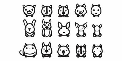 djur logotyper samling. djur- logotyp uppsättning. isolerat på vit bakgrund vektor