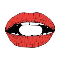 Vektor rot weiblich Lippen skizzieren