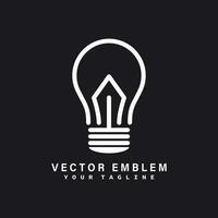 glödlampa linje vektor logotyp mall konst eco energi makt el idé koncept