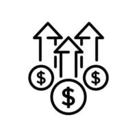 Einkommenswachstum, Symbol für die Geldlinie vektor