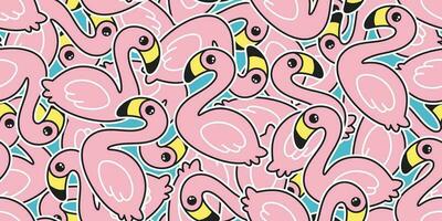 Flamingo nahtlos Muster Vektor Rosa Flamingos exotisch Vogel Sommer- tropisch Karikatur Fliese Hintergrund wiederholen Hintergrund Schal isoliert Illustration