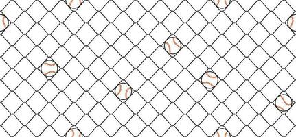 Baseball nahtlos Muster Vektor Sport Draht Gittergewebe Kette Verknüpfung Zaun Schal isoliert wiederholen Hintergrund Fliese Hintergrund