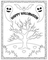 Halloween Färbung Seiten zum Kinder, Halloween Geist Färbung Seiten zum Kinder, Halloween Illustration, Halloween Vektor, schwarz und Weiß vektor