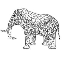 Elefant Mandala Färbung Buch, indisch Elefant mandala, aufwendig Elefant, Hand gezeichnet Vektor Illustration