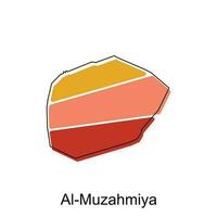 Karte von al muzahmiya Design Vorlage, Welt Karte International Vektor Vorlage mit Gliederung Grafik skizzieren Stil isoliert auf Weiß Hintergrund