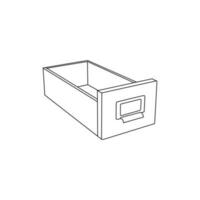 Linie Kunst Datei sicher Box Symbol Design Vorlage, Vektor Symbol, Zeichen, Gliederung Illustration.