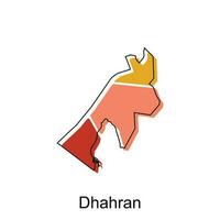 Karte von dhahran Design Vorlage, Welt Karte International Vektor Vorlage mit Gliederung Grafik skizzieren Stil isoliert auf Weiß Hintergrund