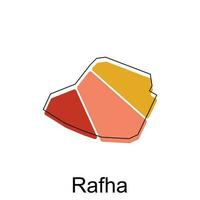 rafha Karta. vektor Karta av saudi arabien huvudstad Land färgrik design, illustration design mall på vit bakgrund