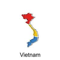 Karta av vietnam geometrisk vektor design mall, lämplig för din företag