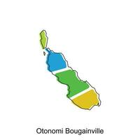Karta av otonomi bougainville vektor design mall, nationell gränser och Viktig städer illustration