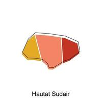 Karte von hautat Sudair Design Vorlage, Welt Karte International Vektor Vorlage mit Gliederung Grafik skizzieren Stil isoliert auf Weiß Hintergrund