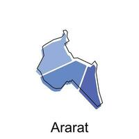 ararat Karta. vektor Karta av armenia Land vektor design mall, lämplig för din företag