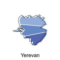 vektor Karta av de yerevan. gränser av för din infografik. vektor illustration design mall