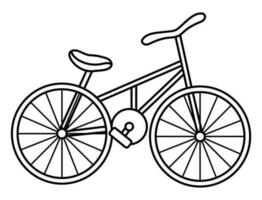vektor svart och vit cykel ikon. linje cykel illustration. aktiva sport Utrustning tecken. enkel aktiva hobby bild. alternativ ekologisk transport begrepp eller färg sida