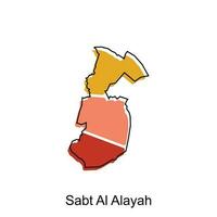 Karte von sabt al alayah Design Vorlage, Welt Karte International Vektor Vorlage mit Gliederung Grafik skizzieren Stil isoliert auf Weiß Hintergrund