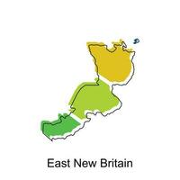 Karta av öst ny storbritannien modern översikt, hög detaljerad vektor illustration vektor design mall, lämplig för din företag