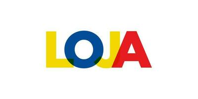 loja im das Ecuador Emblem. das Design Eigenschaften ein geometrisch Stil, Vektor Illustration mit Fett gedruckt Typografie im ein modern Schriftart. das Grafik Slogan Beschriftung.