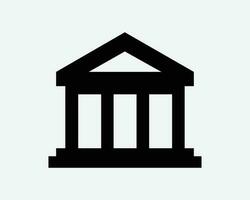 Bank ikon. finansiera byggnad investering bank regering domstol tingshus museum tecken symbol svart konstverk grafisk illustration ClipArt eps vektor