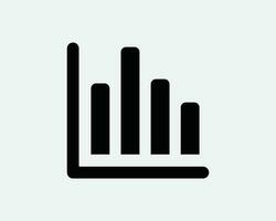 Diagram ikon bar diagram Graf statistisk företag finansiera framsteg data ekonomi svart vit tecken symbol illustration konstverk grafisk ClipArt eps vektor
