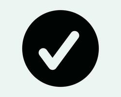 bock runda ikon. bock godkänna bekräfta rösta verified positiv checklista. svart vit cirkel knapp tecken symbol konstverk grafisk ClipArt eps vektor