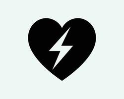 aed Defibrillator Symbol Notfall zuerst Hilfe cpr Herz schwarz Weiß Silhouette Zeichen Symbol Symbol Vektor Grafik Clip Art Illustration Kunstwerk Piktogramm
