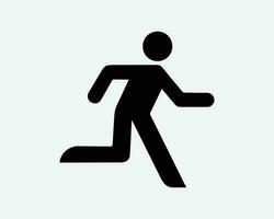 Mann Laufen Sprinten Stock Zahl Lauf Sprint Joggen Joggen schwarz und Weiß Zeichen Symbol Symbol Vektor Grafik Clip Art Illustration Kunstwerk Piktogramm