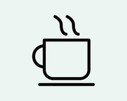 Kaffee Tasse Symbol. heiß Getränk trinken Cafe Cafeteria Tee Latté Dampf. schwarz Weiß Zeichen Symbol Gliederung Illustration Kunstwerk Grafik Clip Art eps Vektor