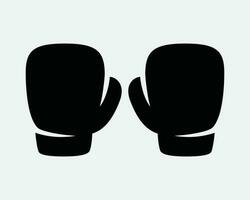 boxning handskar ikon låda stansa stansning sport konkurrens bekämpa hand skydd svart vit tecken symbol illustration konstverk grafisk ClipArt eps vektor