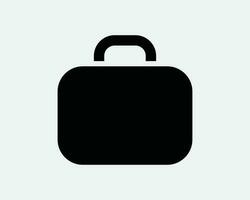 resväska ikon. portfölj resa väska bagage företag kontor dokumentera bärare. svart vit tecken symbol illustration konstverk grafisk ClipArt eps vektor