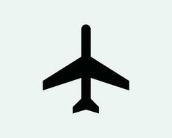 Luft Flugzeug Flugzeug Flugzeug Flug Flughafen Flugzeug Luftfahrt Fluggesellschaft schwarz und Weiß Symbol Zeichen Symbol Vektor Kunstwerk Clip Art Illustration