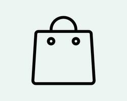 Einkaufen Tasche Linie Symbol. Verkauf Lebensmittelgeschäft Kaufen Verkauf Kauf Papier Paket Geschenk unterzeichnen. Geschäft Auschecken Symbol. Vektor Grafik Illustration Clip Art Cricut