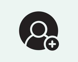 Lägg till användare ikon företag person medlem profil avatar plus korsa tecken svart och vit linje symbol vektor konstverk ClipArt illustration