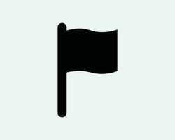 Flagge auf Pole Symbol. Banner Emblem Kennzeichen rechteckig gestalten Welle winken flattern schwarz Symbol Zeichen Symbol Kunstwerk Grafik Illustration Clip Art Vektor Cricut