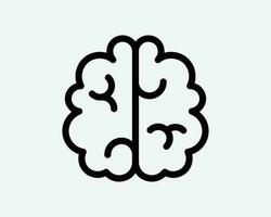 hjärna linje ikon. mänsklig sinne intelligens anatomi organ intellekt neurologi minne ai tecken symbol svart konstverk grafisk illustration ClipArt eps vektor