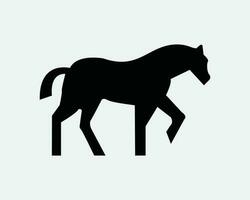 häst ikon. ponny djur- vild vilda djur och växter bruka ryttare sport silhuett form galopp ikon tecken symbol konstverk grafisk illustration ClipArt vektor cricut