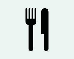 Gabel und Messer Symbol. Besteck Küche Utensil speisen Essen Mahlzeit Essen Besteck. schwarz Weiß Zeichen Symbol Illustration Kunstwerk Grafik Clip Art eps Vektor